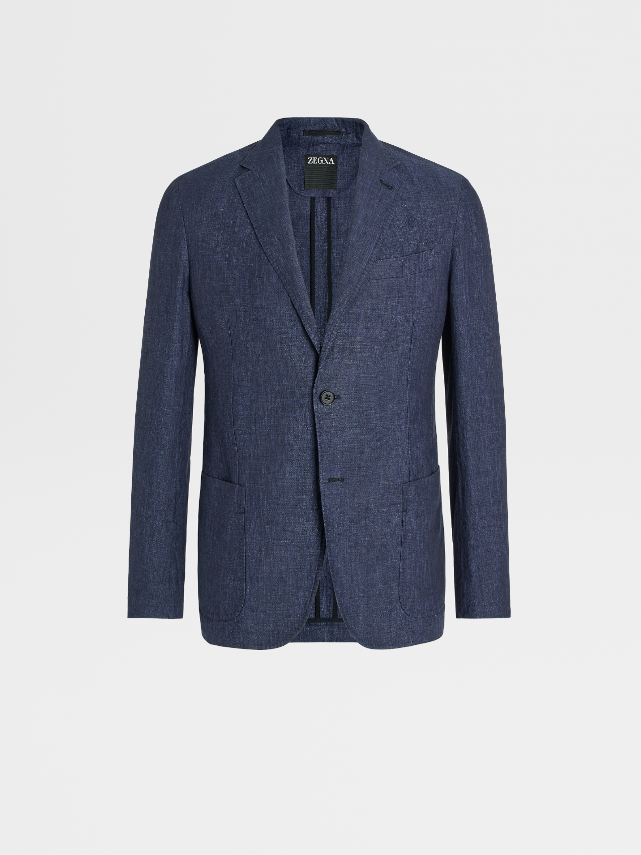 Ink Blue Pure Linen Shirt Jacket